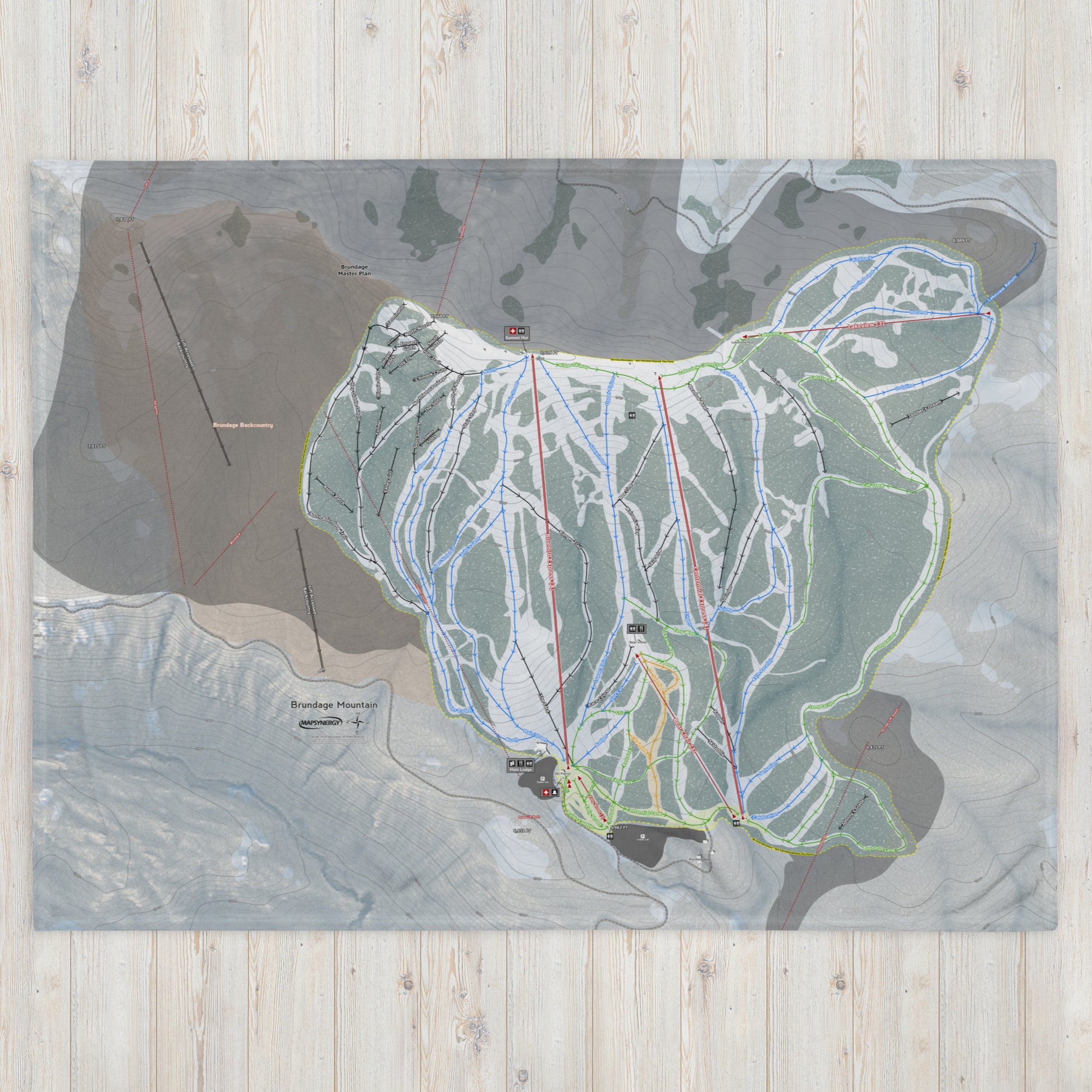 Brundage Mountain, Idaho Ski Resort Map Blanket - Powderaddicts
