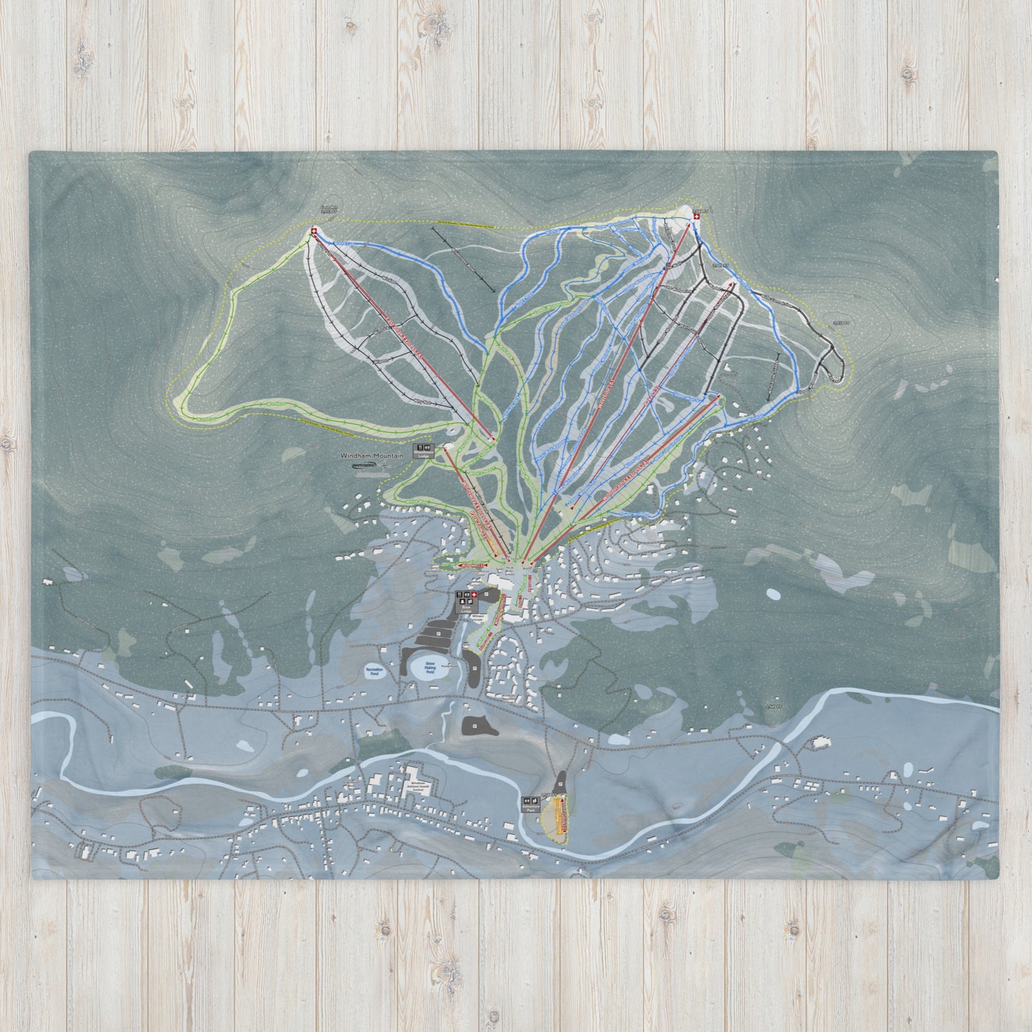 WINDHAM MOUNTAIN, NEW YORK SKI RESORT MAP BLANKET - Powderaddicts