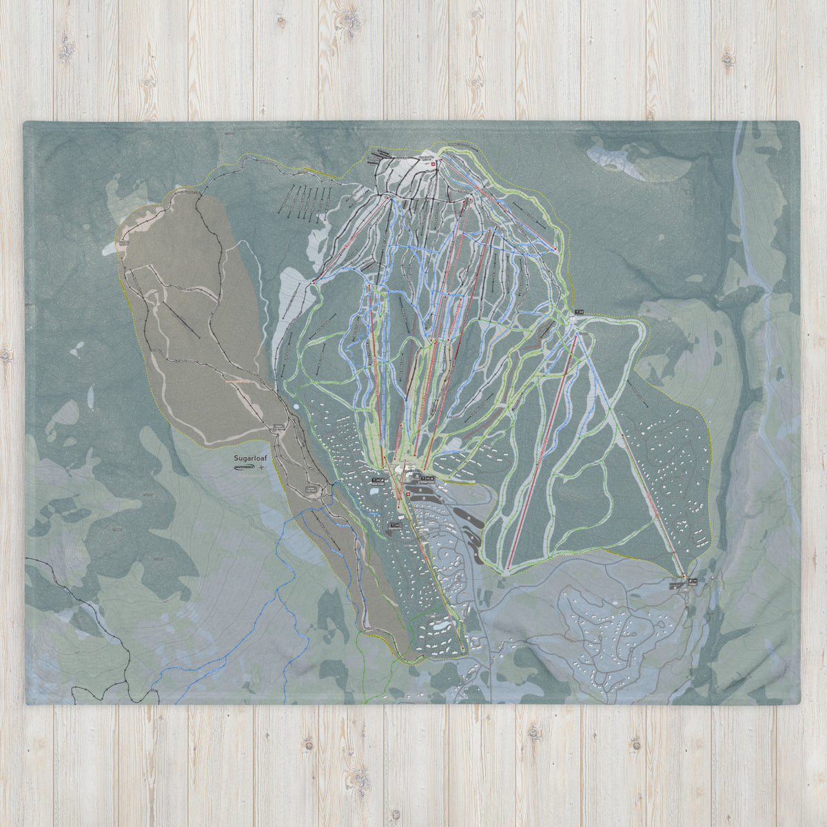 Sugarloaf, Maine Ski Resort Map Blanket - Powderaddicts