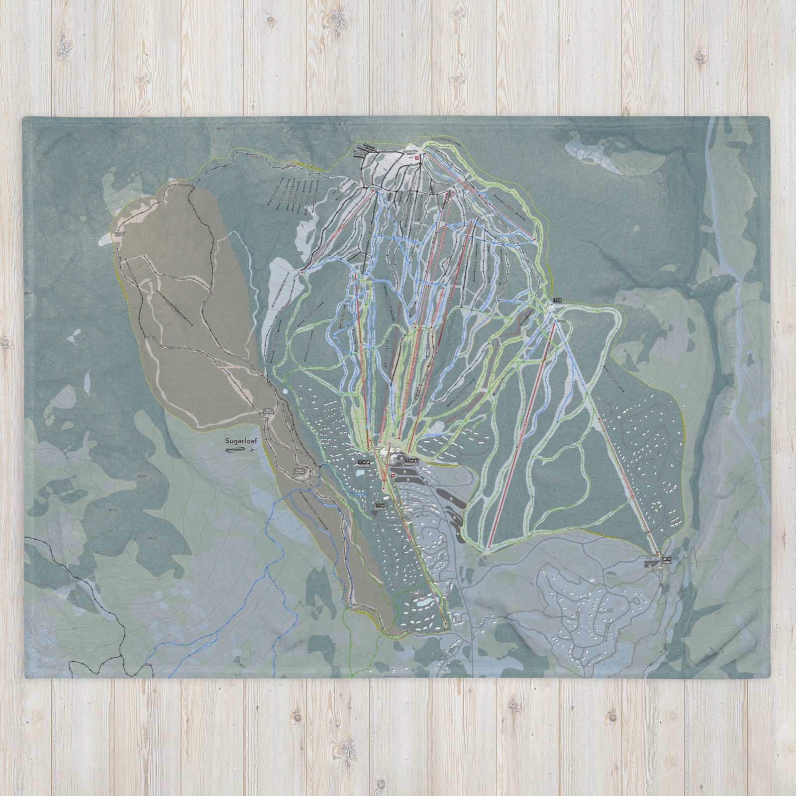 Sugarloaf, Maine Ski Resort Map Blanket - Powderaddicts