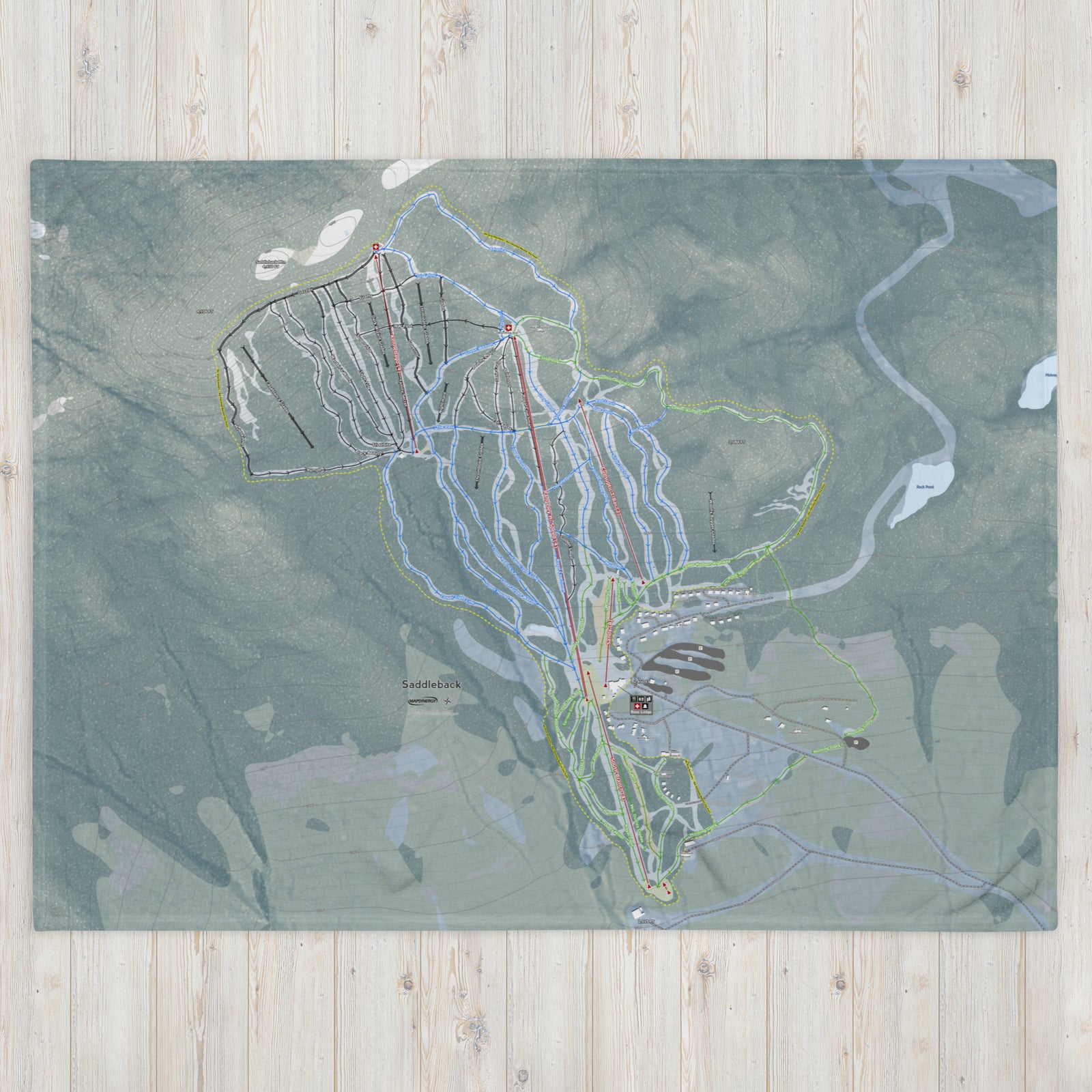 Saddleback, Maine Ski Resort Map Blanket