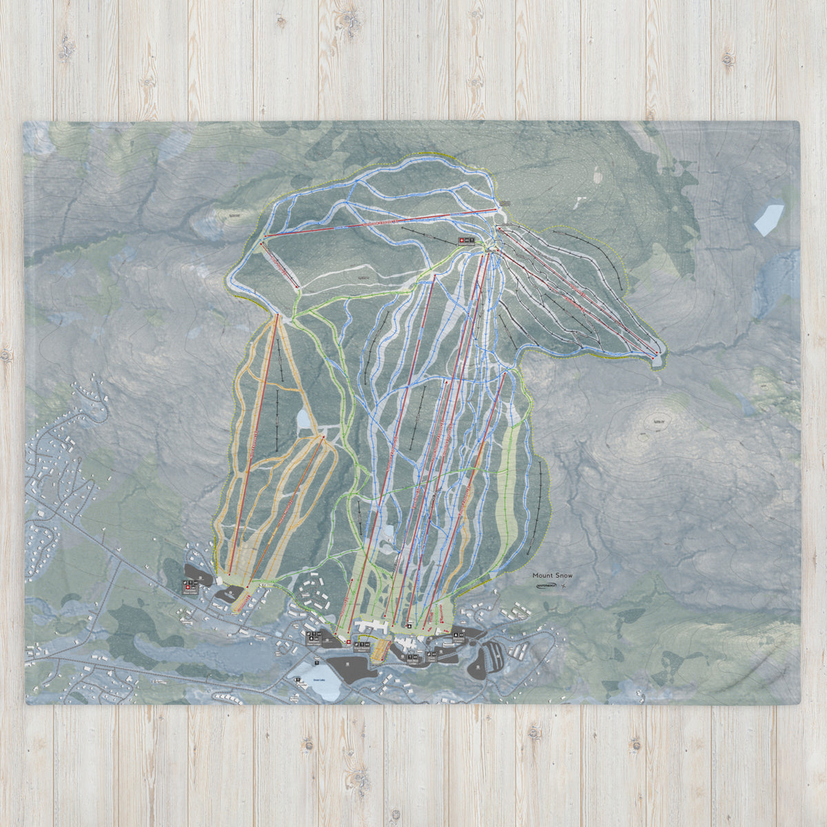 Mount Snow, Vermont Ski Resort Map Blanket - Powderaddicts