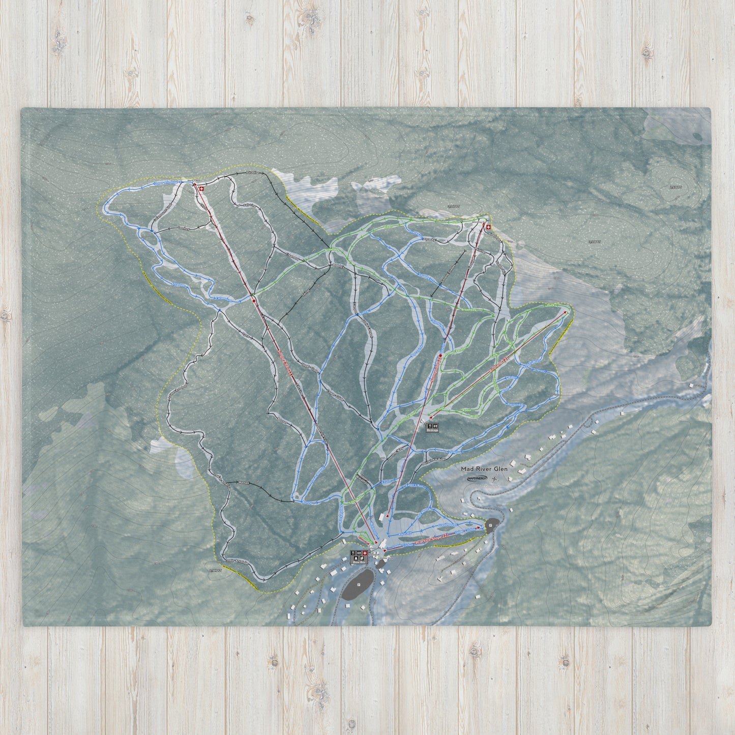 Mad River Glen, Vermont Ski Resort Map Blanket - Powderaddicts