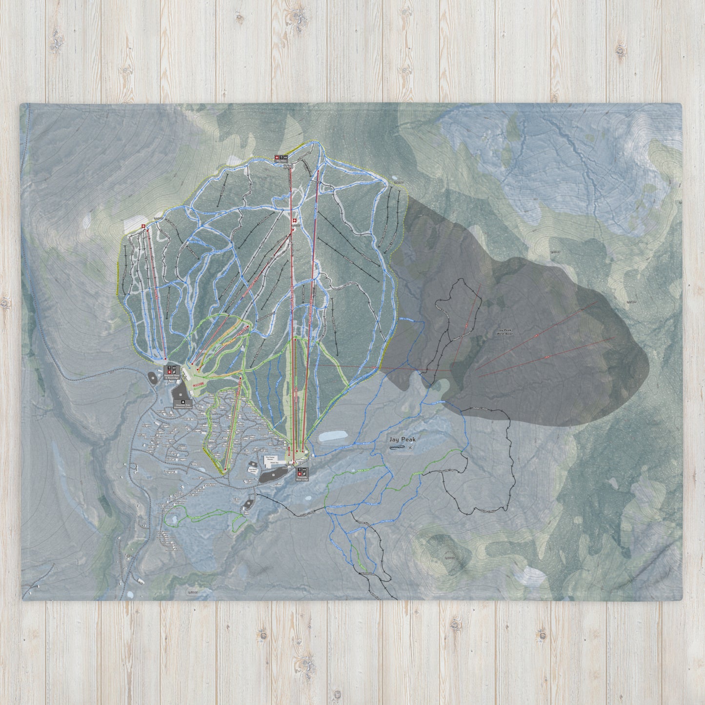 Jay Peak, Vermont Ski Resort Map Blanket - Powderaddicts
