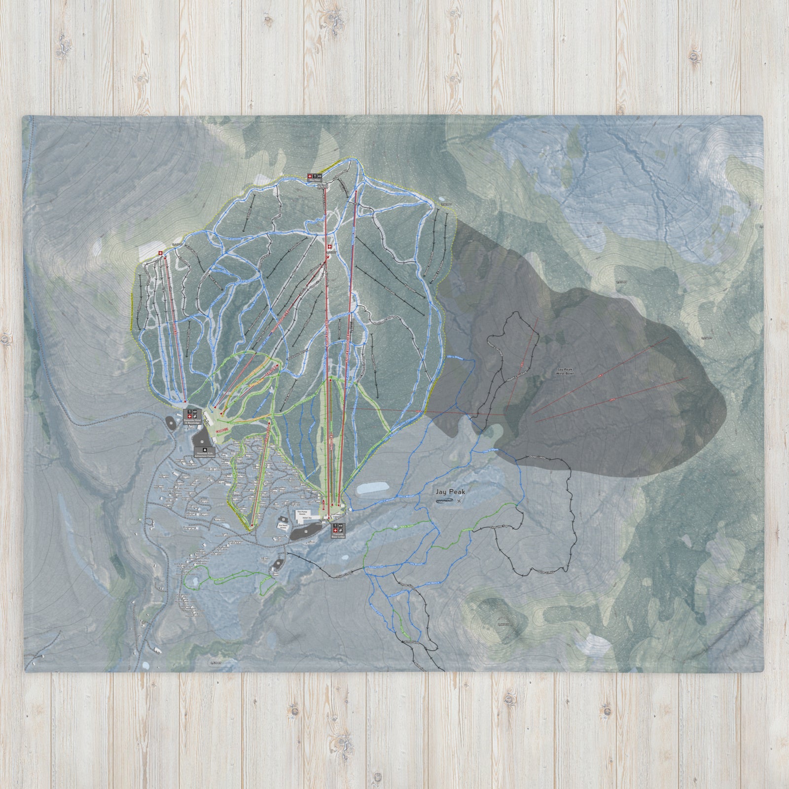 Jay Peak, Vermont Ski Resort Map Blanket - Powderaddicts