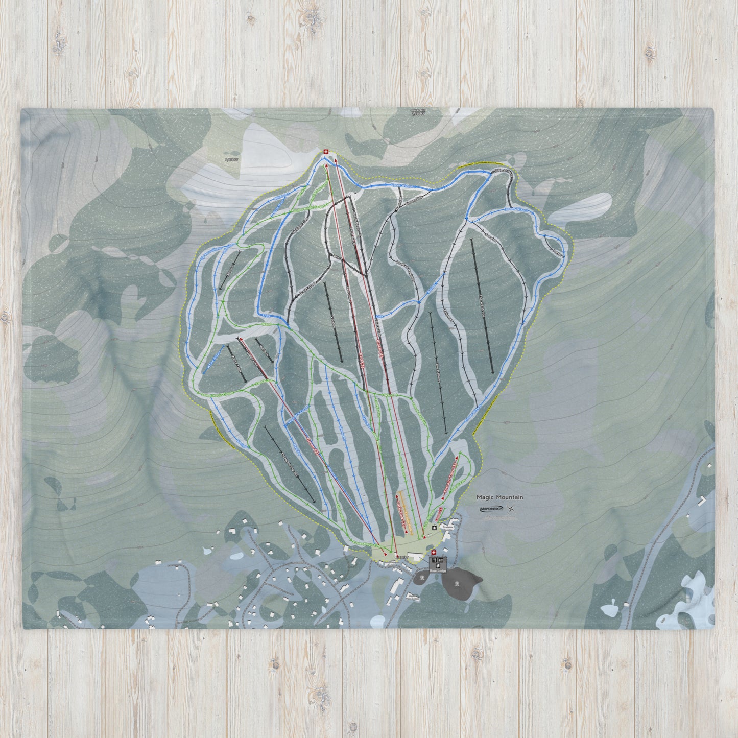 Magic Mountain, Vermont Ski Resort Map Blanket - Powderaddicts