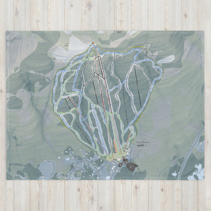 Magic Mountain, Vermont Ski Resort Map Blanket - Powderaddicts