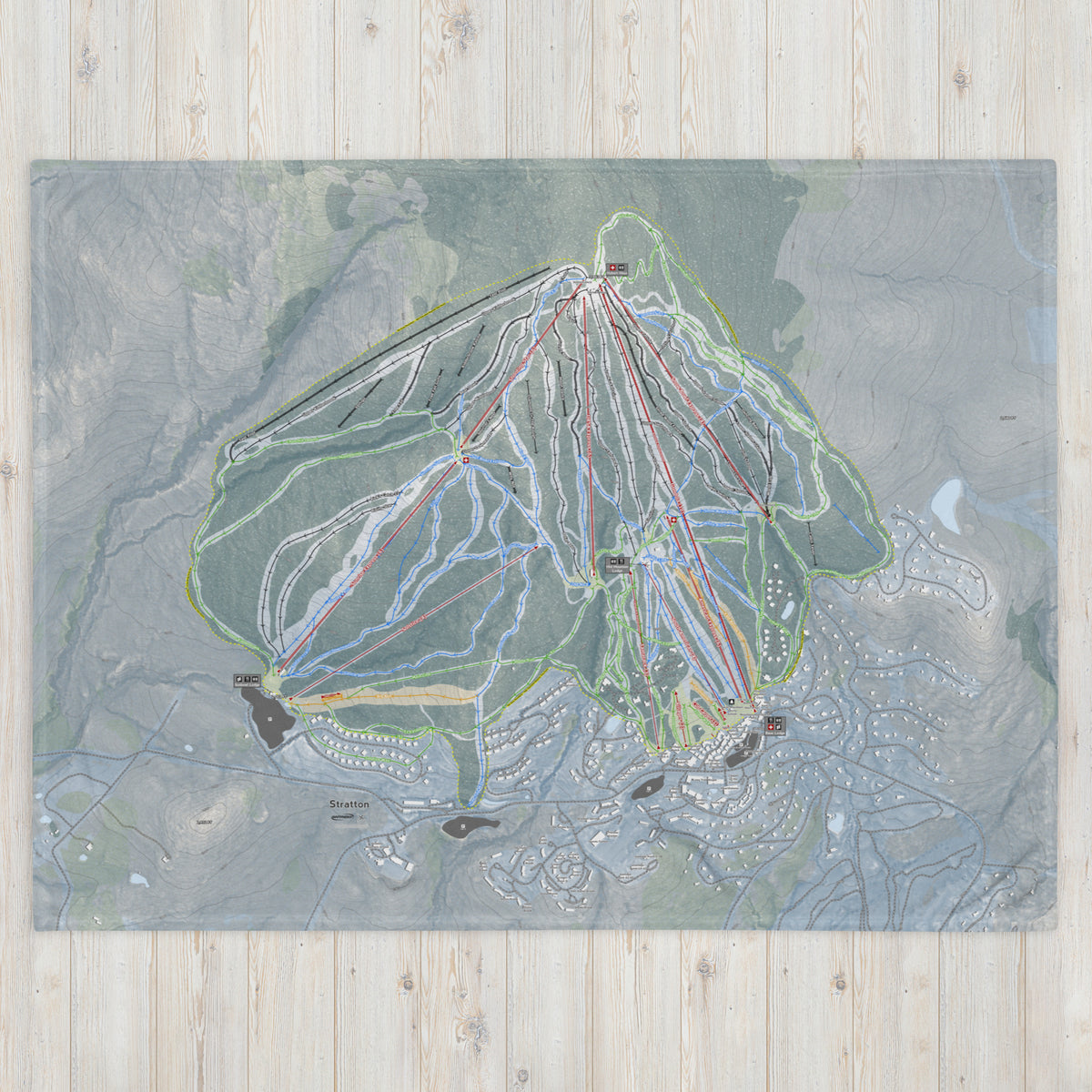 Stratton, Vermont Ski Resort Map Blanket - Powderaddicts