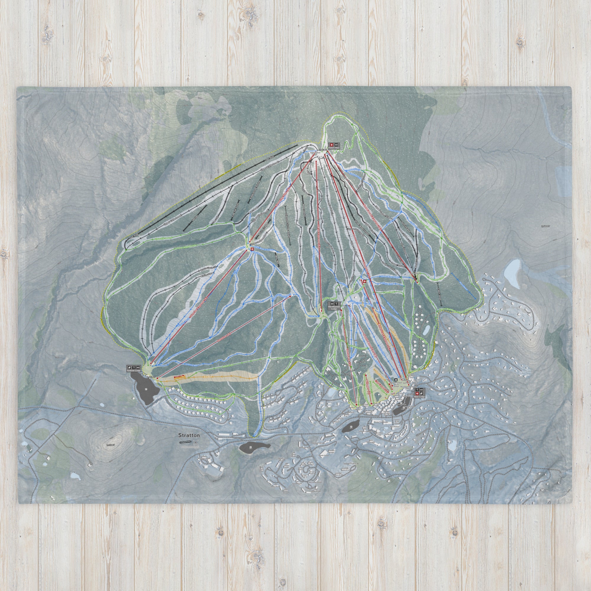 Stratton, Vermont Ski Resort Map Blanket