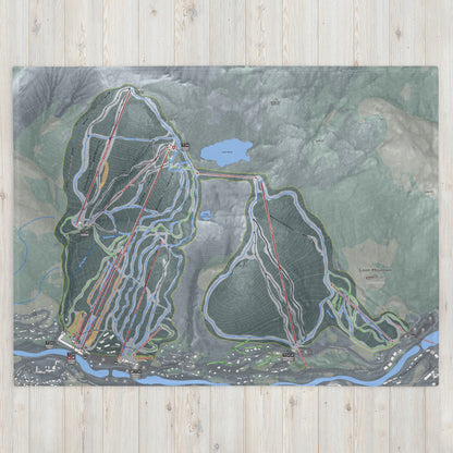 Loon Mountain, New Hampshire Ski Resort Map blanket - Powderaddicts