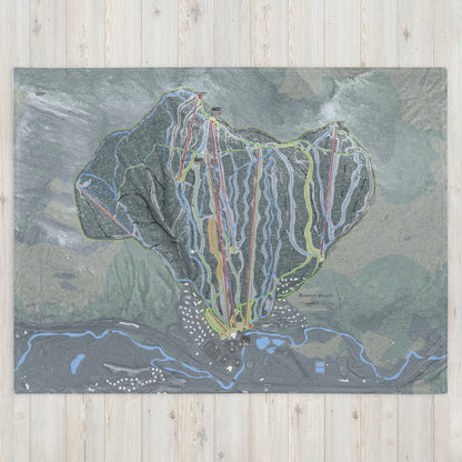 Bretton Woods, New Hampshire Ski Resort Map blanket - Powderaddicts