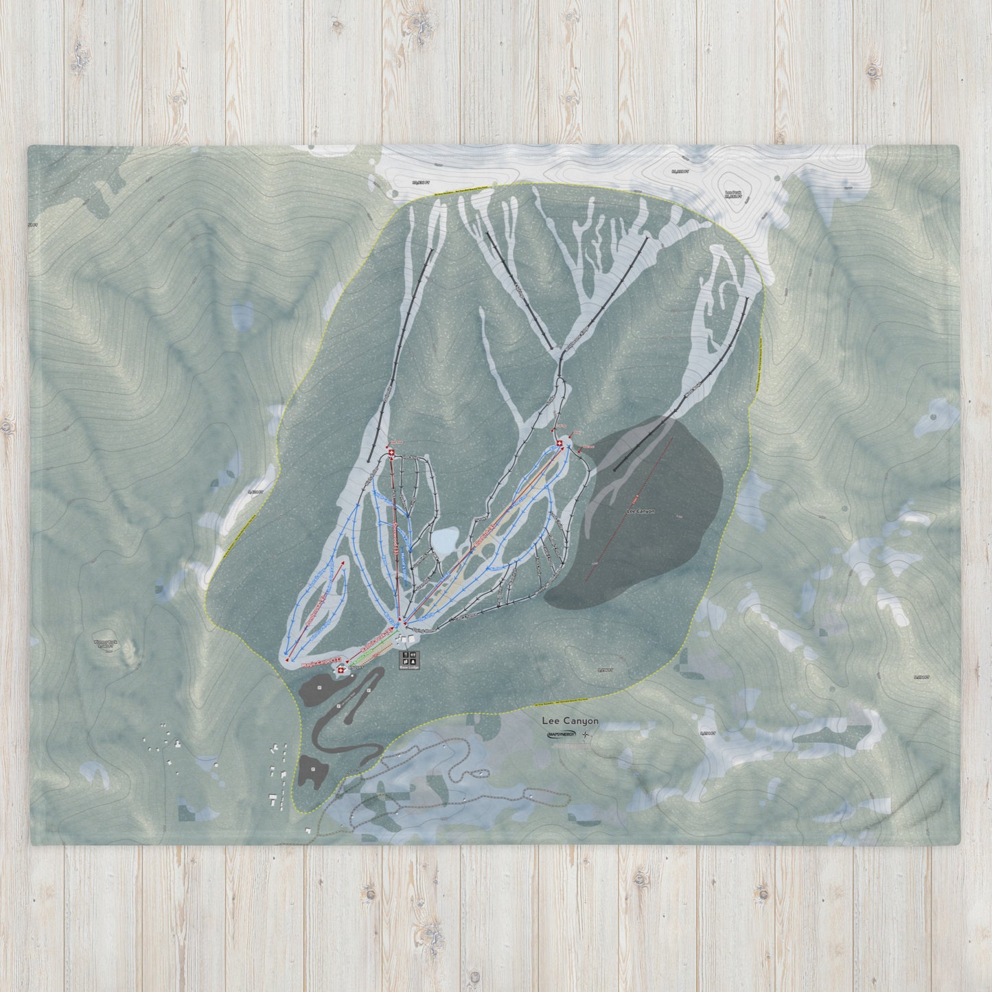 Lee Canyon, Nevada Ski Resort Map Blanket - Powderaddicts