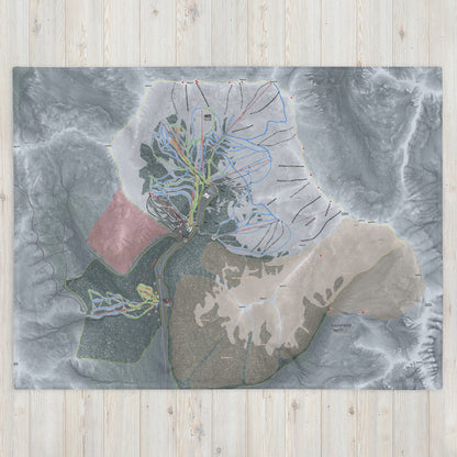 Loveland, Colorado Ski Resort Map blanket - Powderaddicts