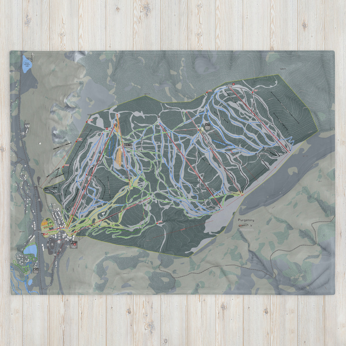 Purgatory, Colorado Ski Resort Map blanket