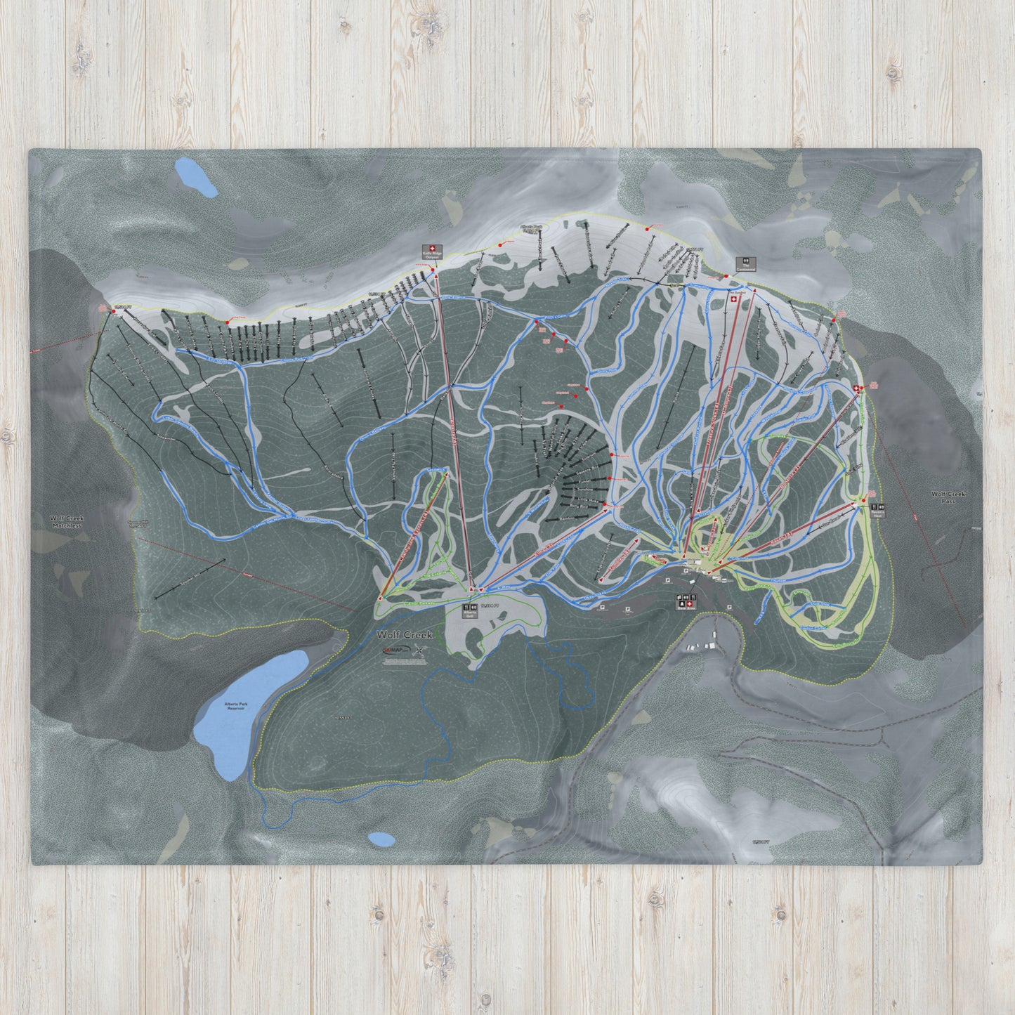 Wolf Creek, Colorado Ski Resort Map blanket - Powderaddicts