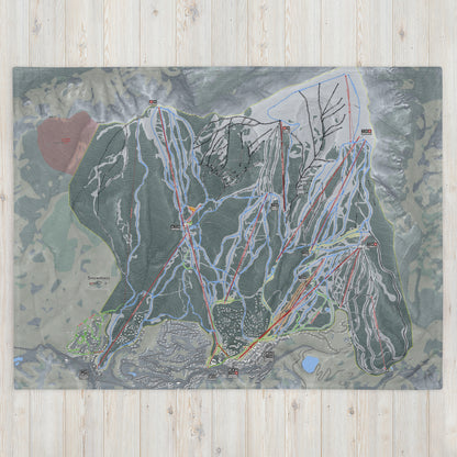 Snowmass, Colorado Ski Resort Map blanket - Powderaddicts