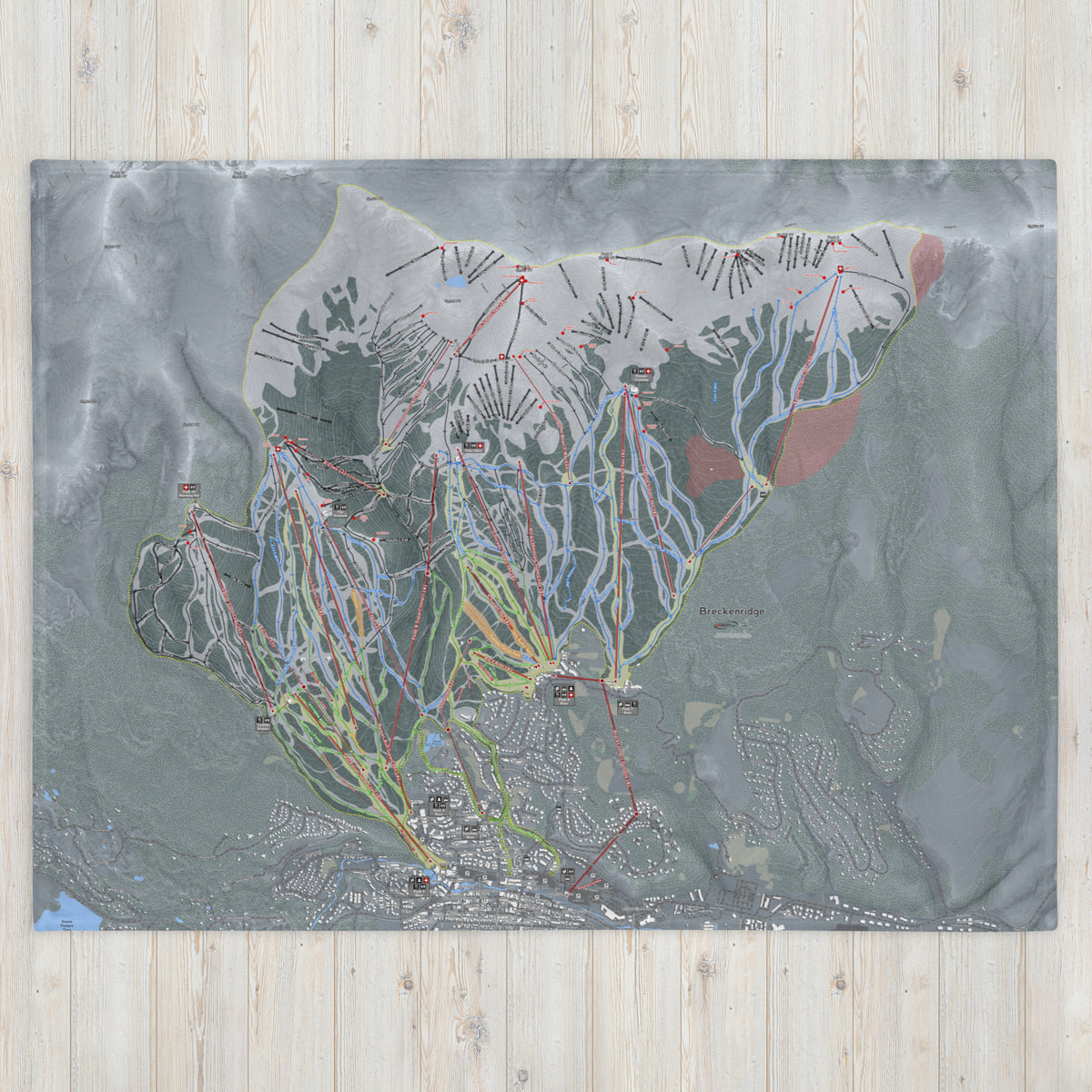 Breckenridge, Colorado Ski Resort Map blanket - Powderaddicts