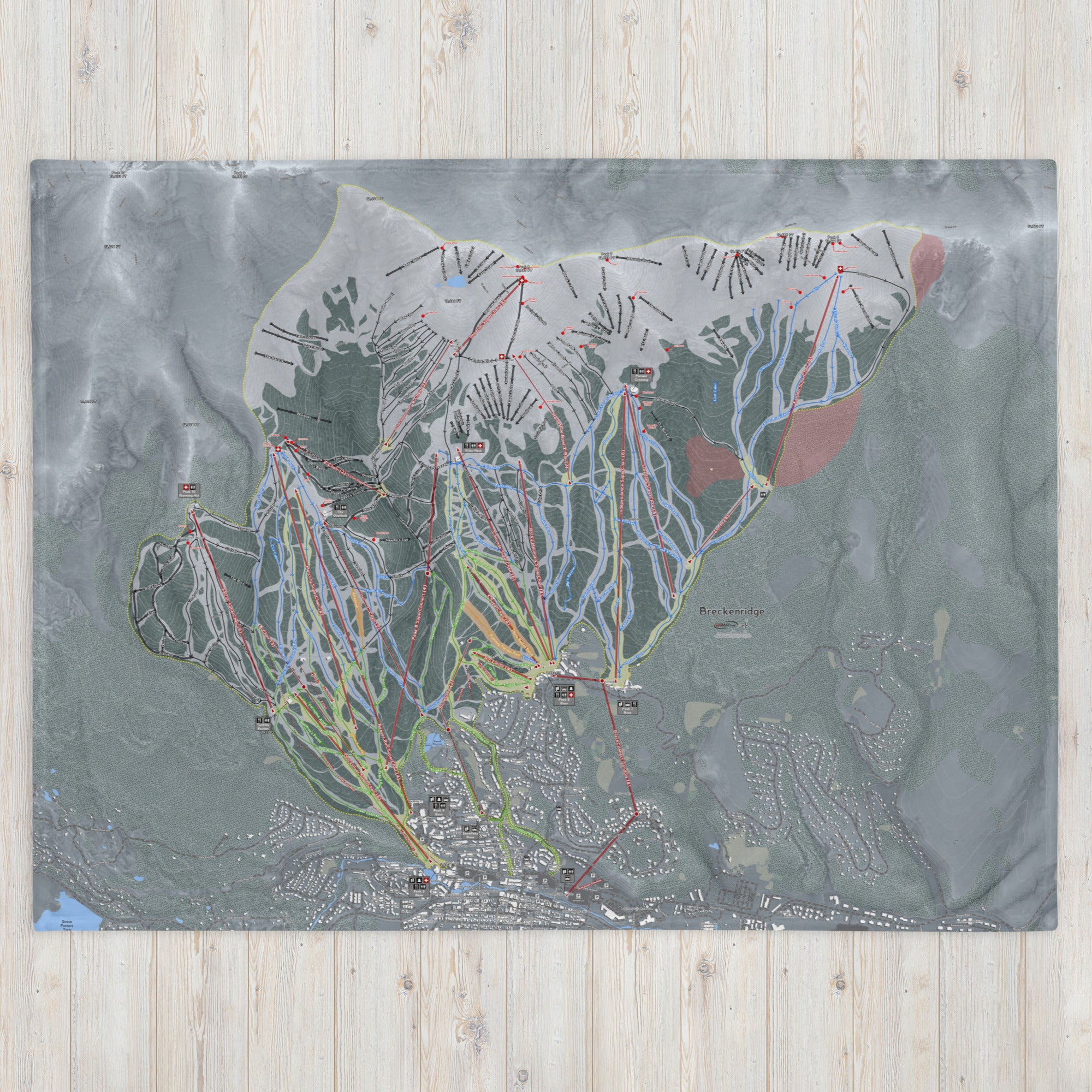 Breckenridge, Colorado Ski Resort Map blanket