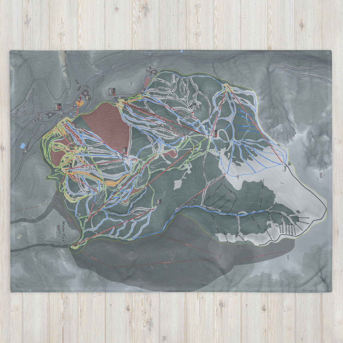 Winter Park, Colorado Ski Resort Map blanket - Powderaddicts