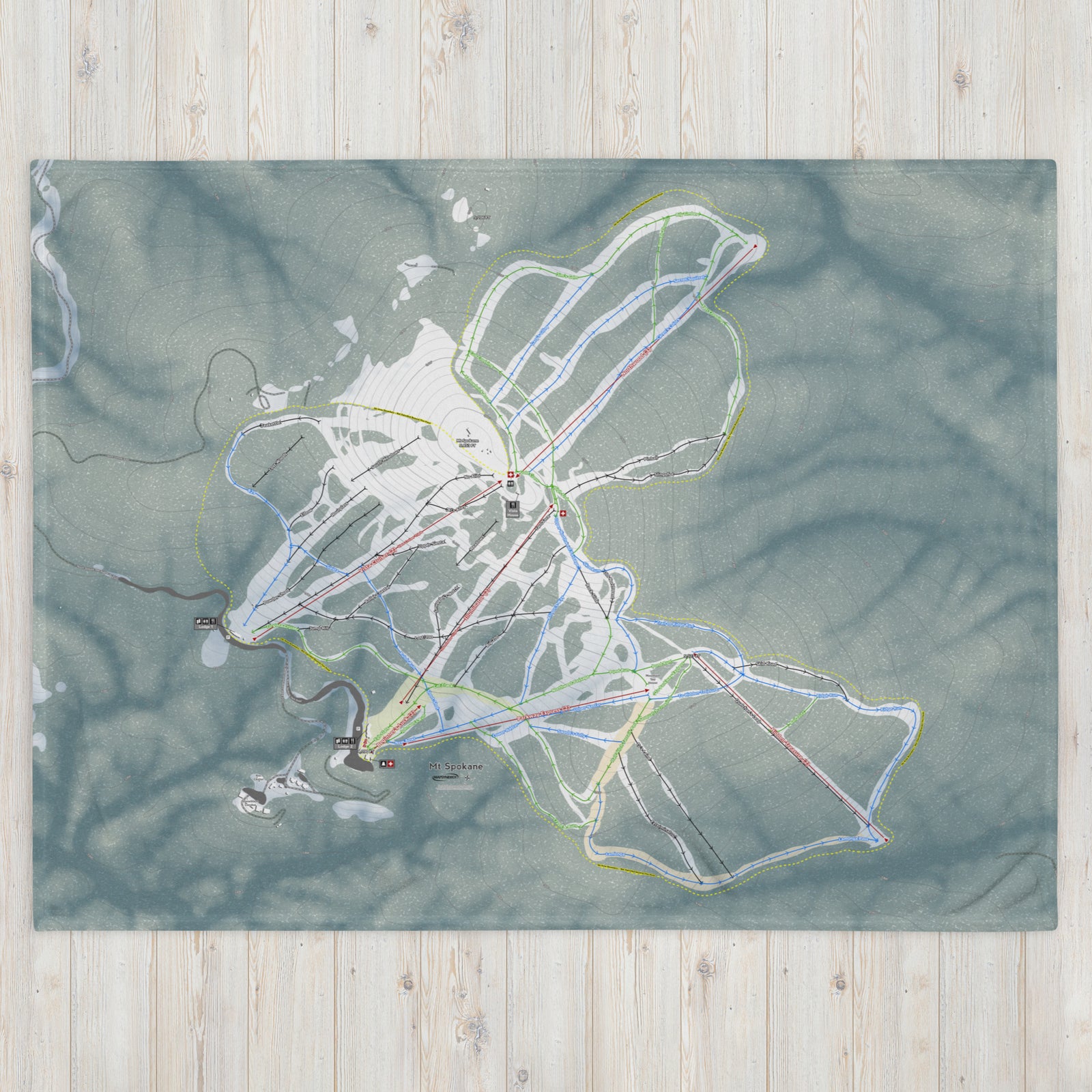 Mt. Spokane, Washington Ski Resort Map Blanket