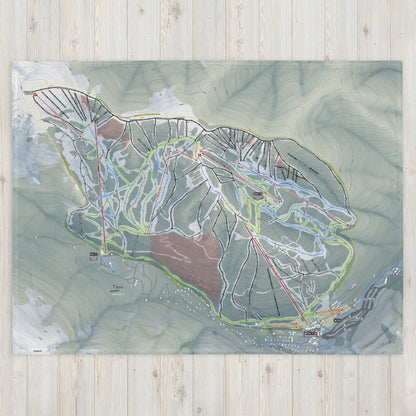 Taos, New Mexico Ski Resort Map Blanket - Powderaddicts