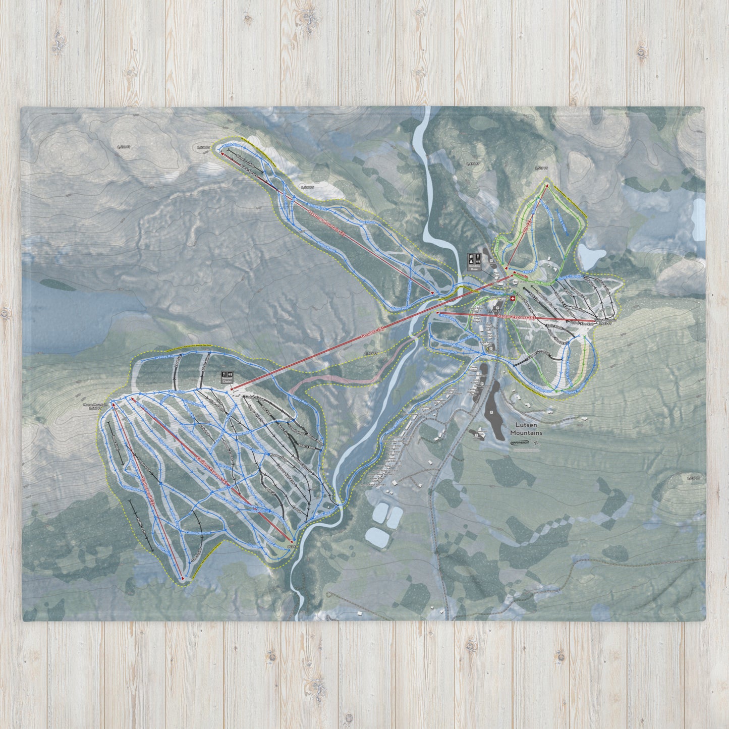 Lutsen Mountains, Minnesota Ski Resort Map Blanket - Powderaddicts