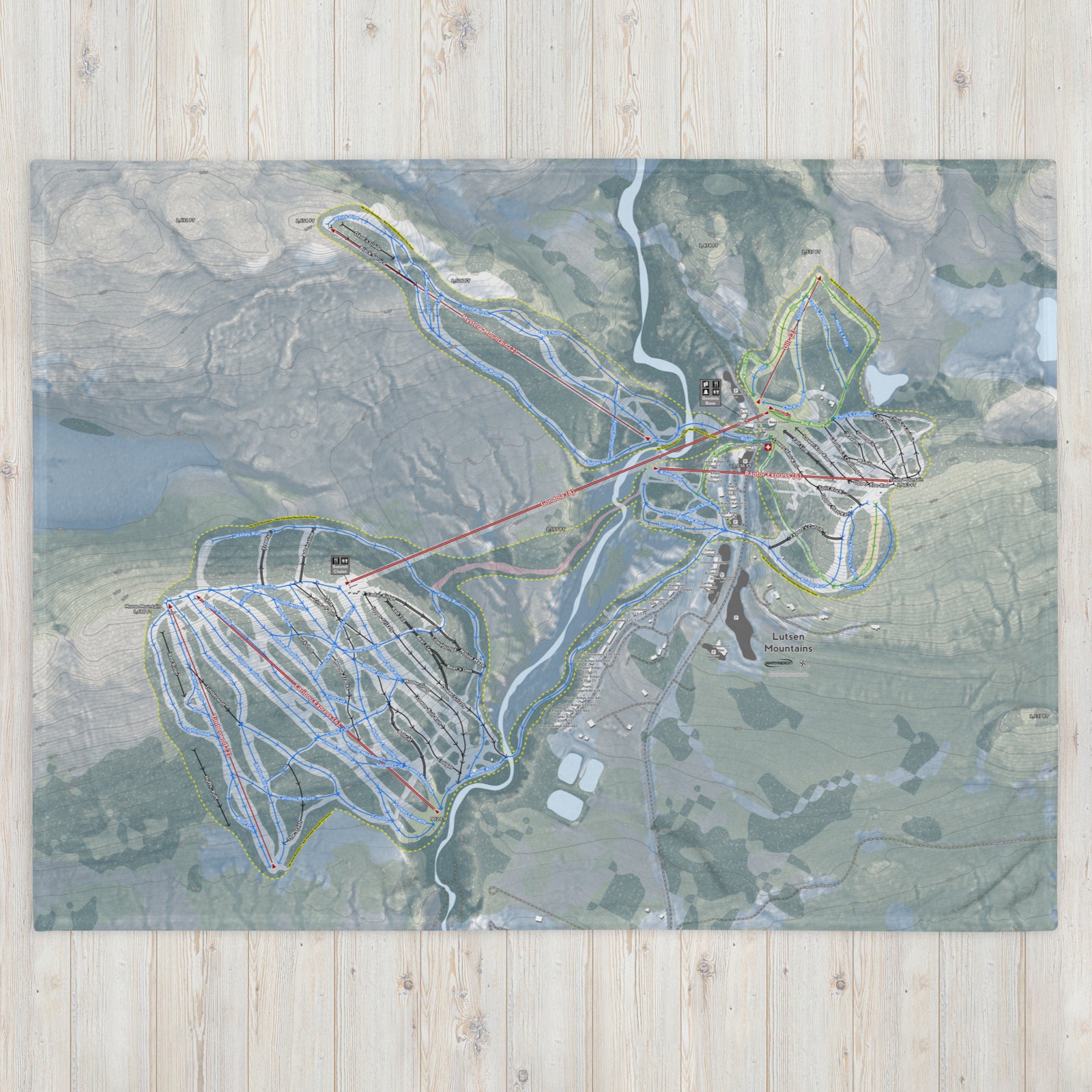 Lutsen Mountains, Minnesota Ski Resort Map Blanket