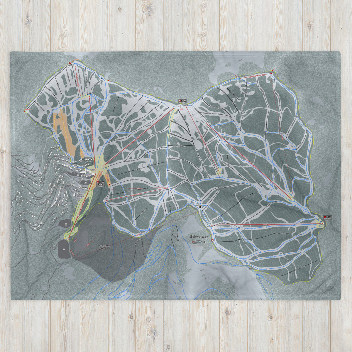 SCHWEITZER, IDAHO SKI RESORT MAP BLANKET - Powderaddicts