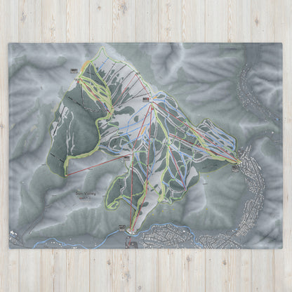 SUN VALLEY, IDAHO SKI RESORT MAP BLANKET - Powderaddicts