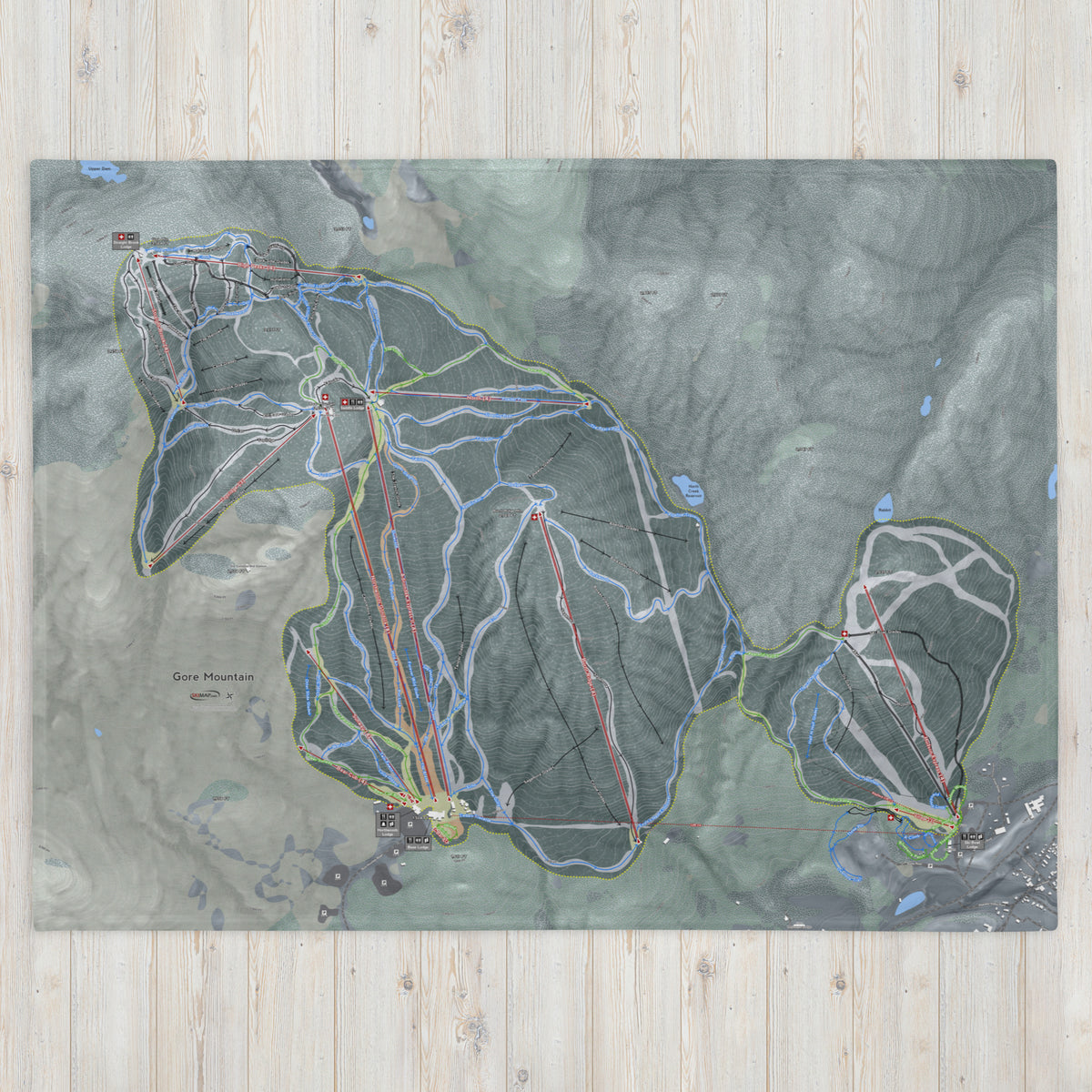 GORE MOUNTAIN, NEW YORK SKI RESORT MAP BLANKET