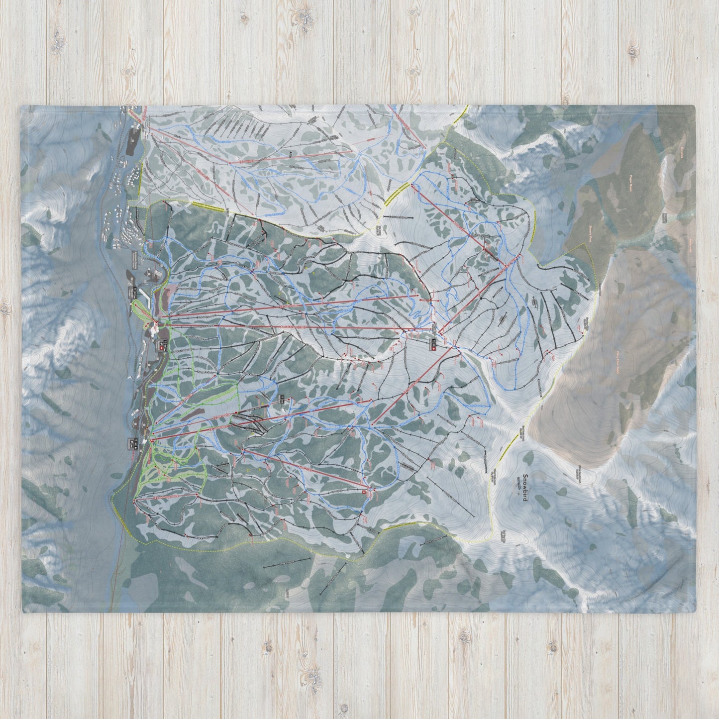 Snowbird, Utah Ski Resort Map blanket - Powderaddicts