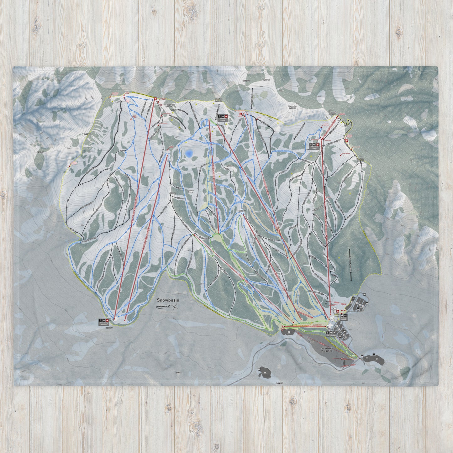 Snow Basin, Utah Ski Resort Map Blanket - Powderaddicts