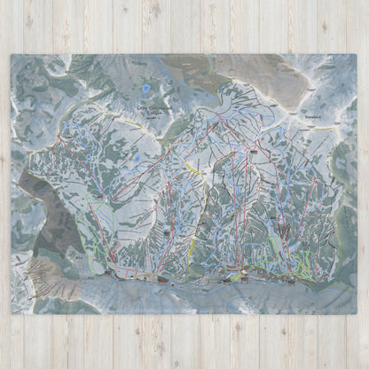 Little Cottonwood Canyon, Utah Ski Resort Map Blanket - Powderaddicts