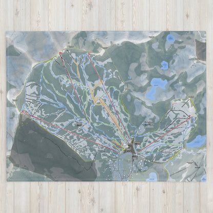 Brighton, Utah Ski Resort Map blanket - Powderaddicts