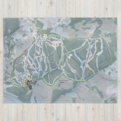 Beaver Mountain, Utah Ski Resort Map blanket - Powderaddicts
