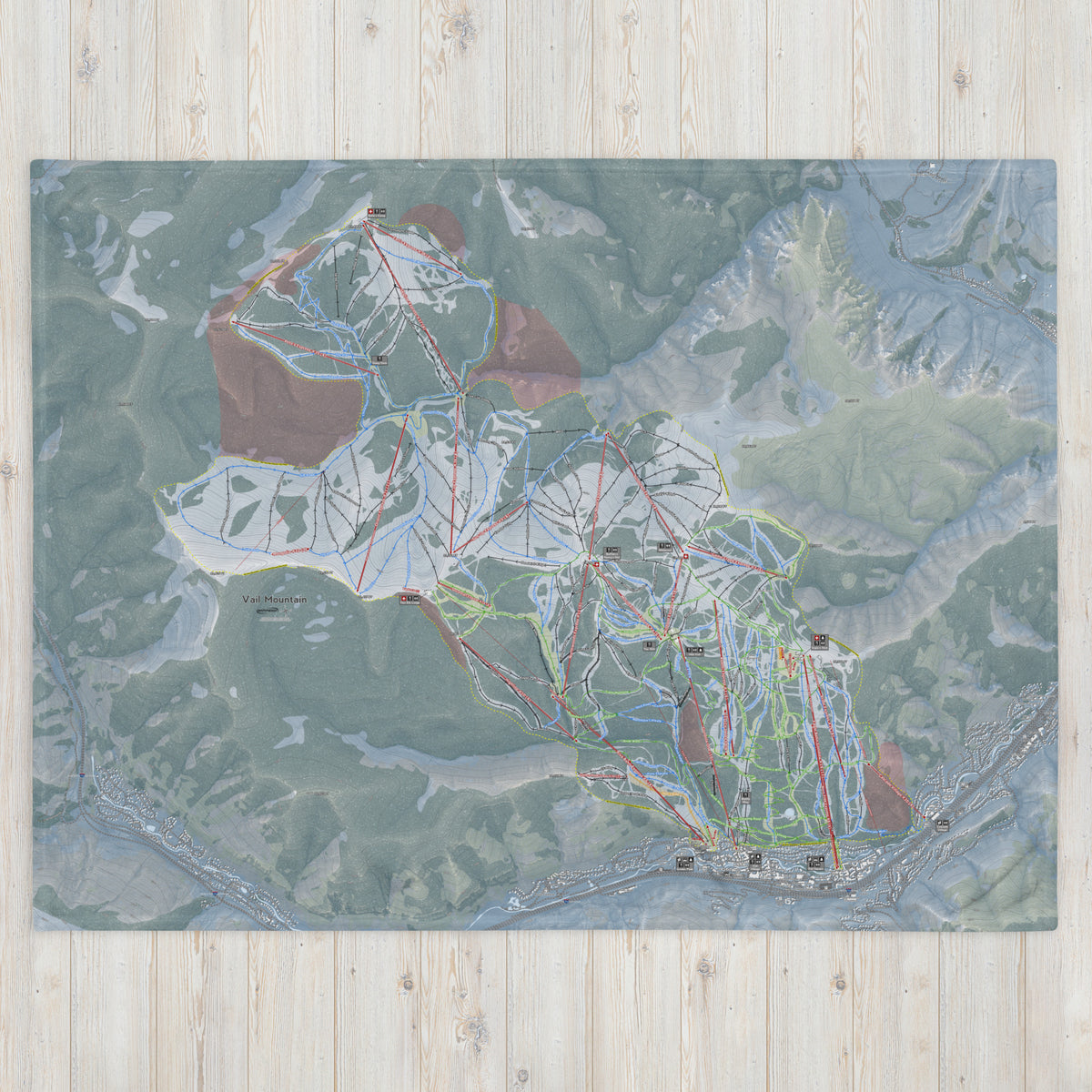 Vail, Colorado Ski Resort Map Blanket