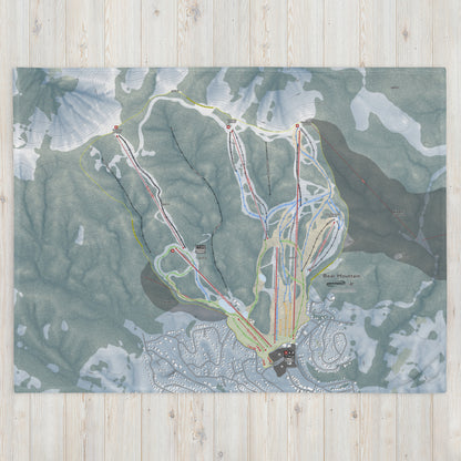 Bear Mountain, California Ski Resort Map Blanket - Powderaddicts