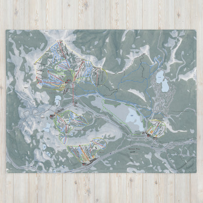 Donner Pass, California Ski Resort Map Blanket - Powderaddicts