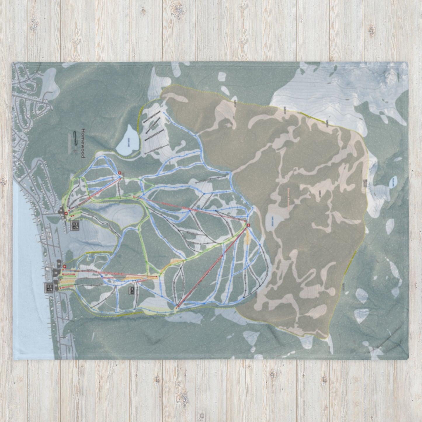 Homewood, California Ski Resort Map Blanket - Powderaddicts