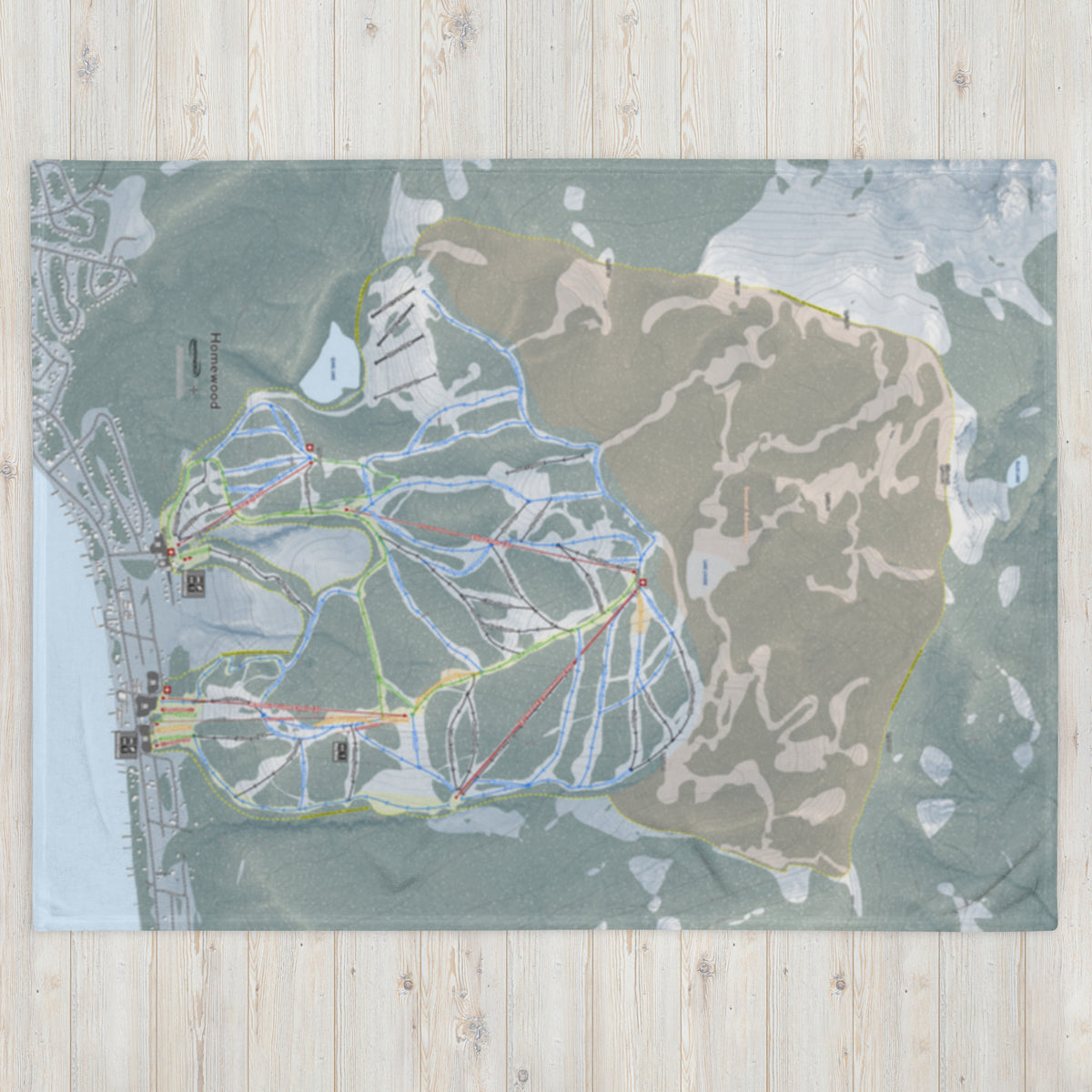 Homewood, California Ski Resort Map Blanket