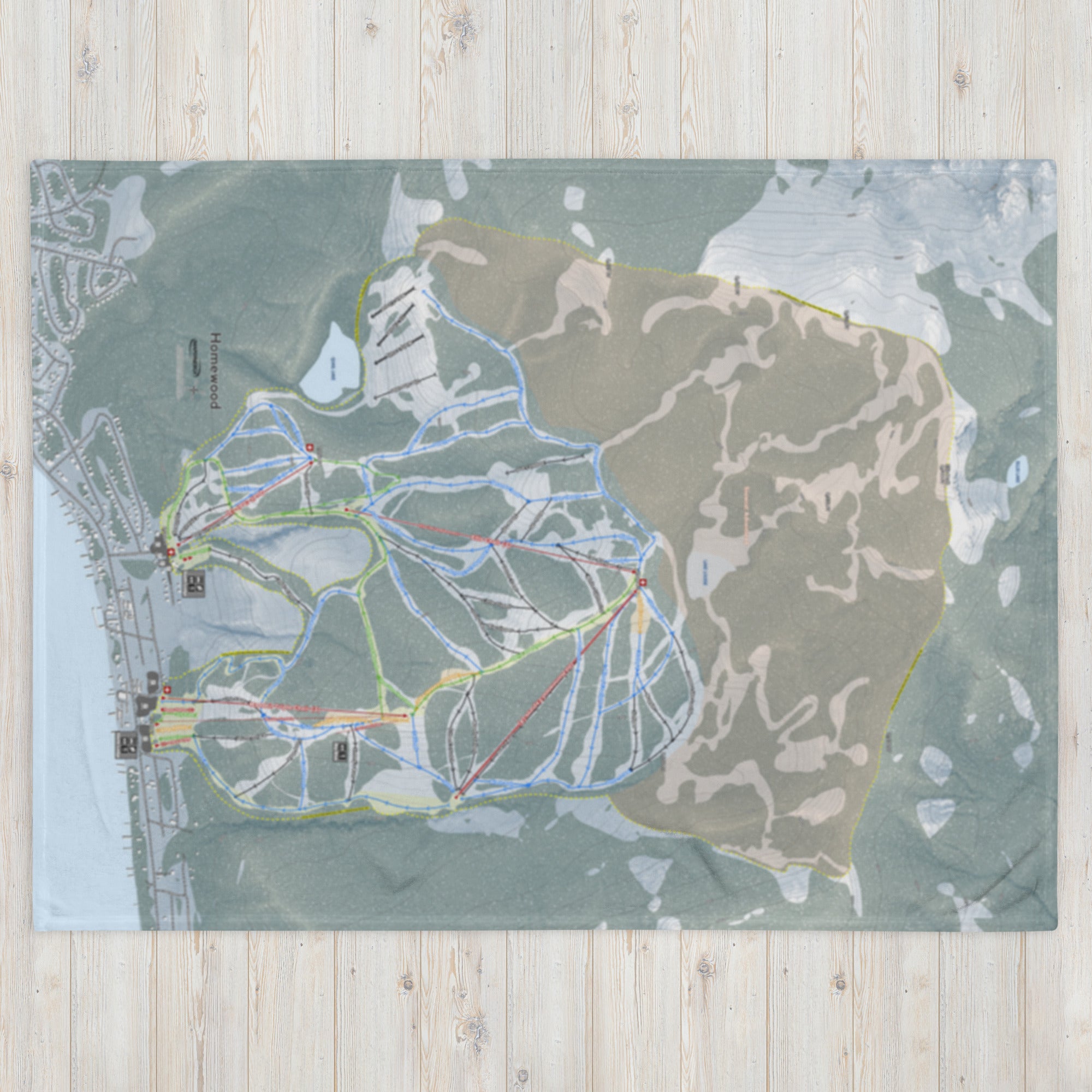 Homewood, California Ski Resort Map Blanket