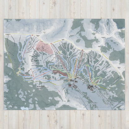 Kirkwood, California Ski Resort Map Blanket - Powderaddicts