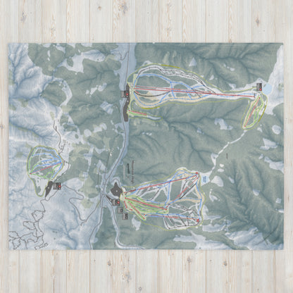 Mountain High, California Ski Resort Map Blanket - Powderaddicts