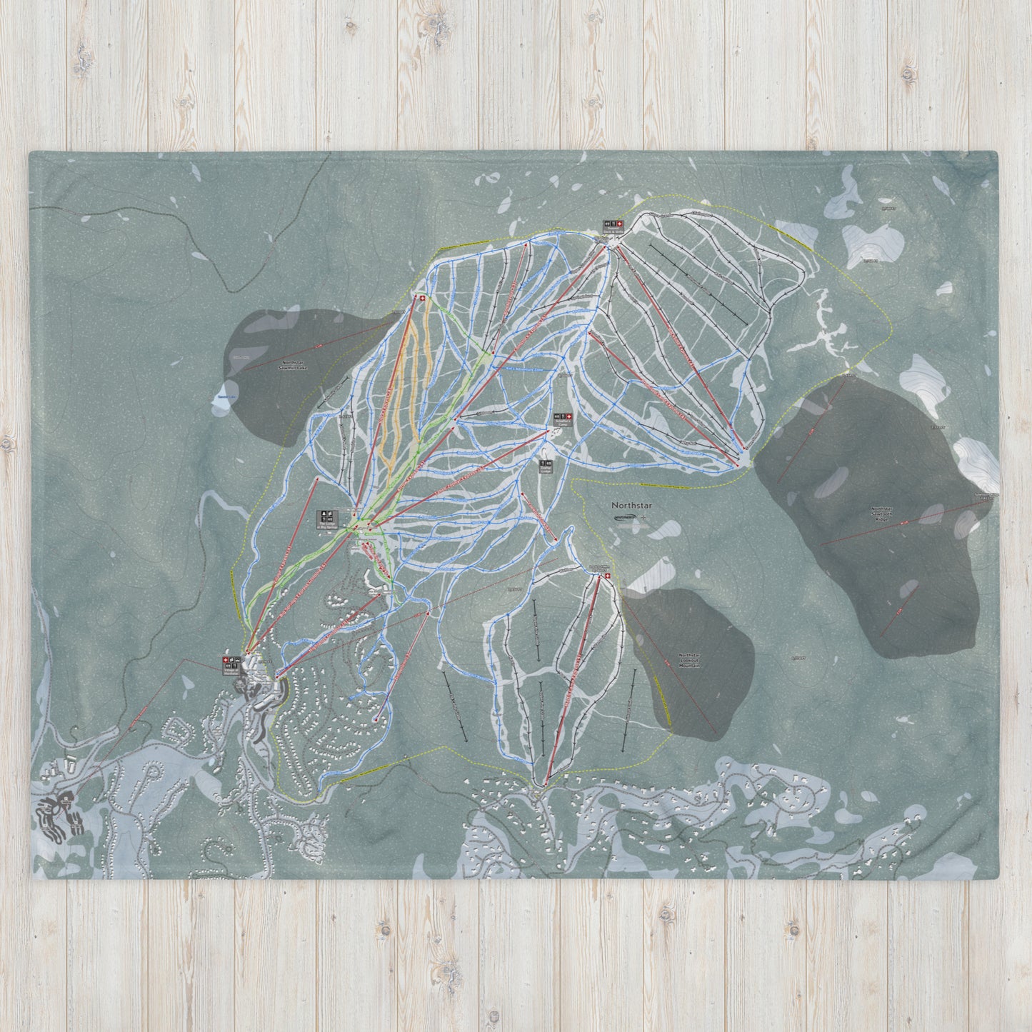 Northstar, California Ski Resort Map Blanket - Powderaddicts
