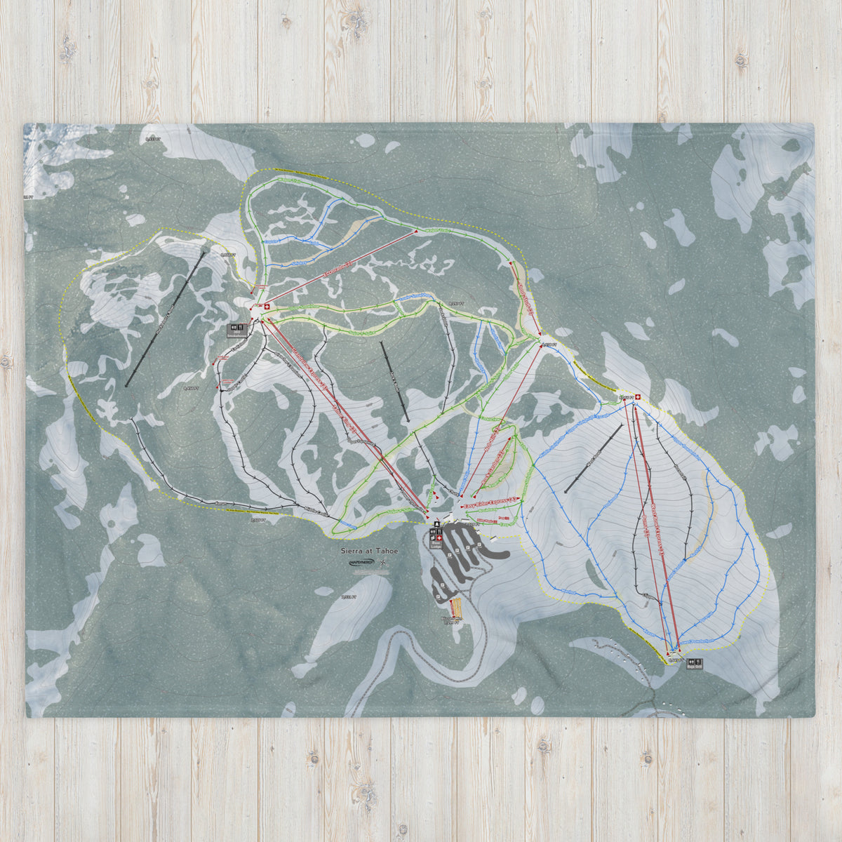 Sierra At Tahoe, California Ski Resort Map Blanket