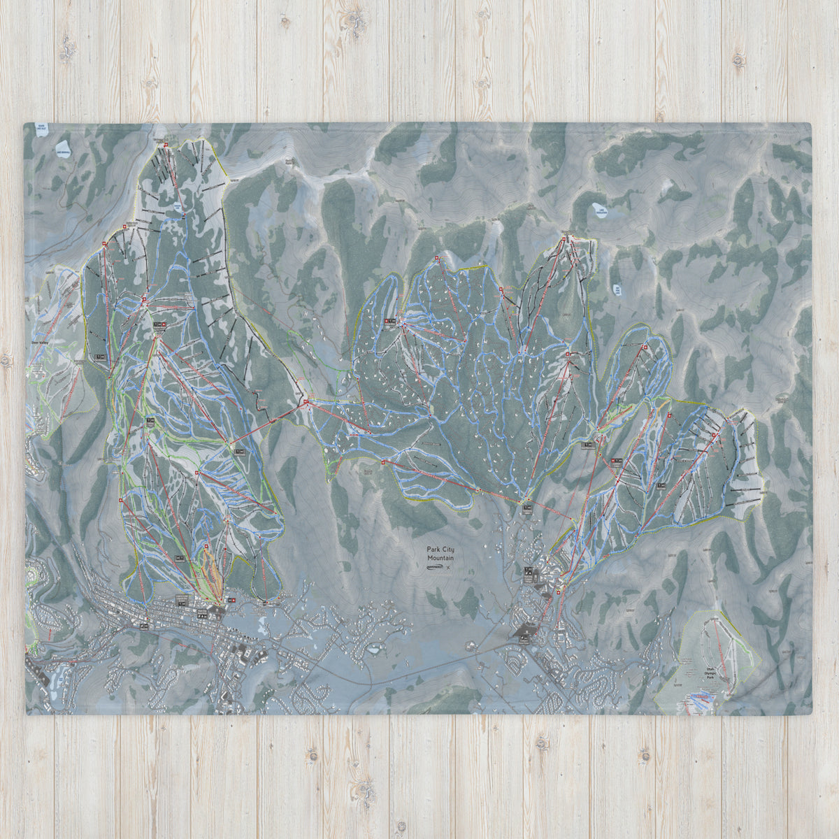 Park City, Utah Ski Resort Map Blanket - Powderaddicts