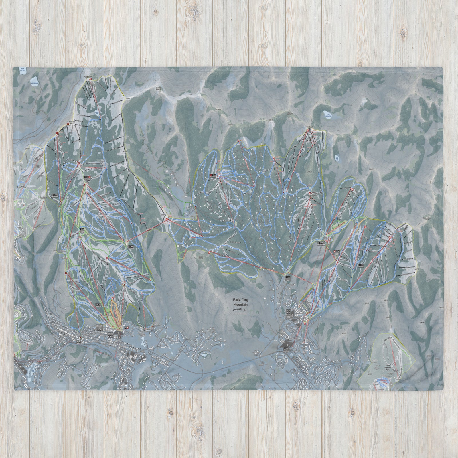 Park City, Utah Ski Resort Map Blanket - Powderaddicts