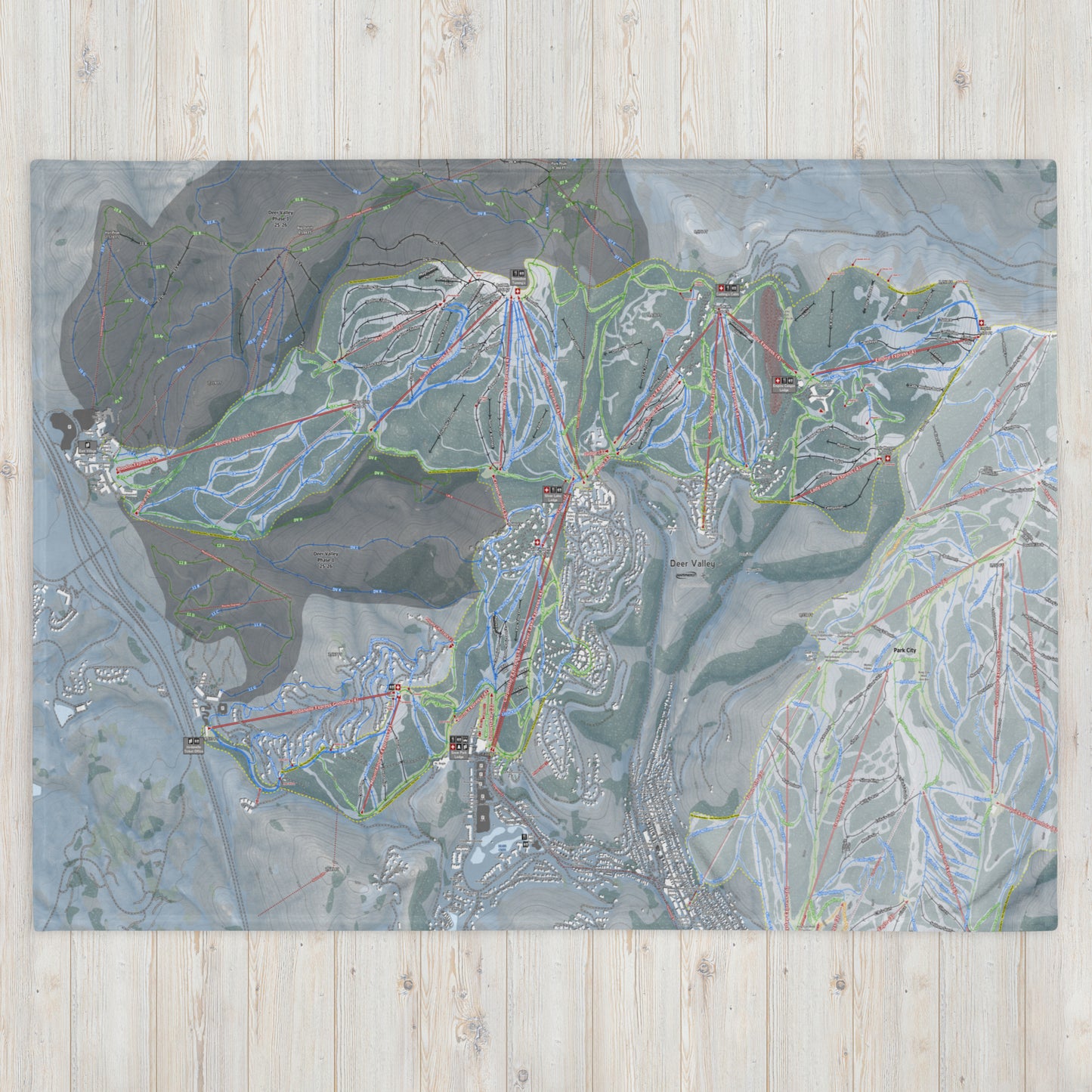 Deer Valley, Utah Ski Resort Map Blanket - Powderaddicts