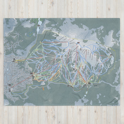Mammoth Mountain, California Ski Resort Map Blanket - Powderaddicts