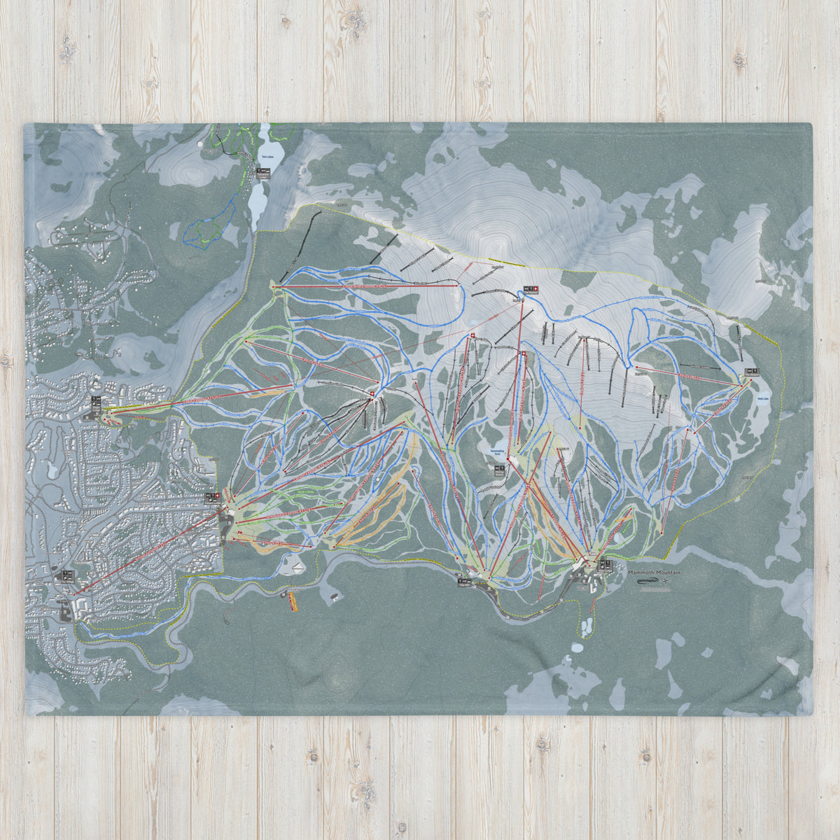 Mammoth Mountain, California Ski Resort Map Blanket